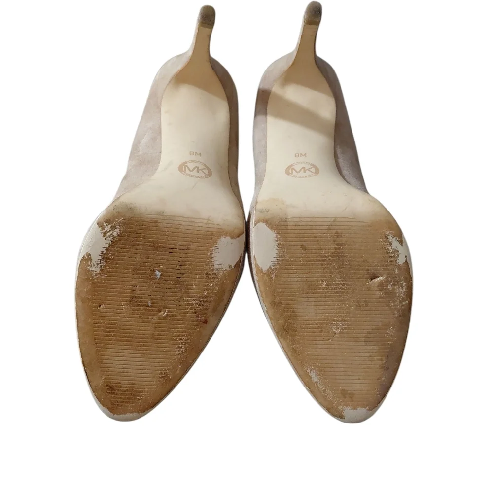 Michael Kors Antionette Tan Suede Pump Size 8 Women's Heels